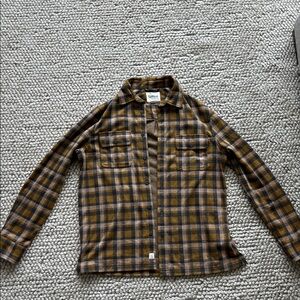 UpWest Mustard and Brown Flannel Shirt